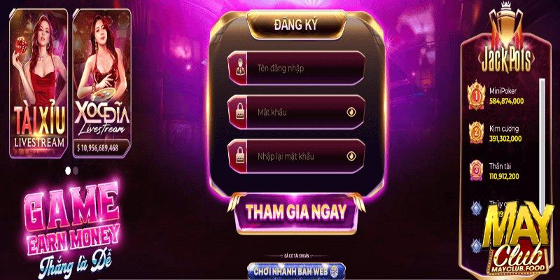 Cách thực hiện đăng ký nick hội viên mới tại Mayclub