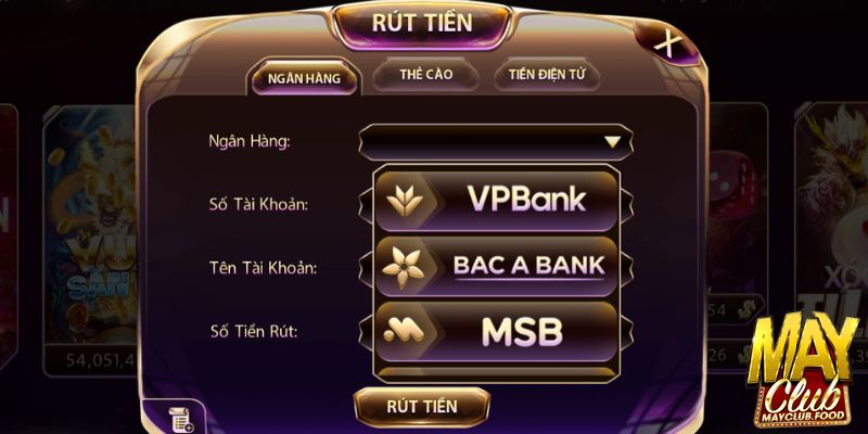 Nhận thưởng và rút tiền