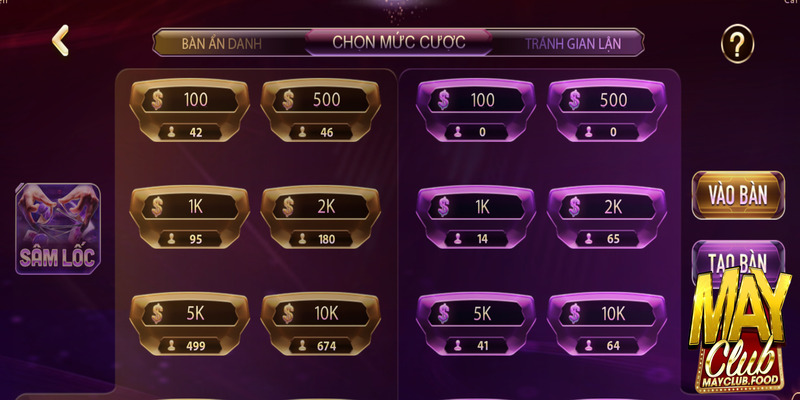 Chọn bàn chơi sâm Mayclub phù hợp với bản thân